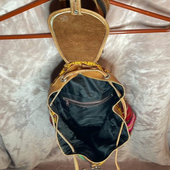 Aztec Leather and canvas backpack/ single shoulder bag - Picture 14 of 16